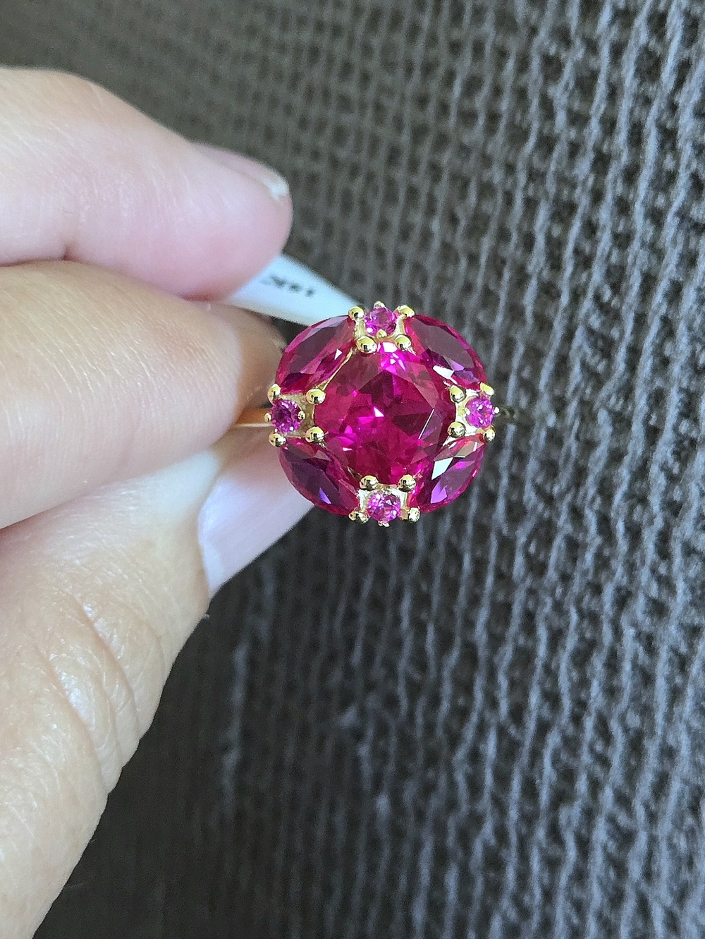 Shivam Lab🧪 Created Pink💕 Ruby Flower🏵 Ring💍 - NWT